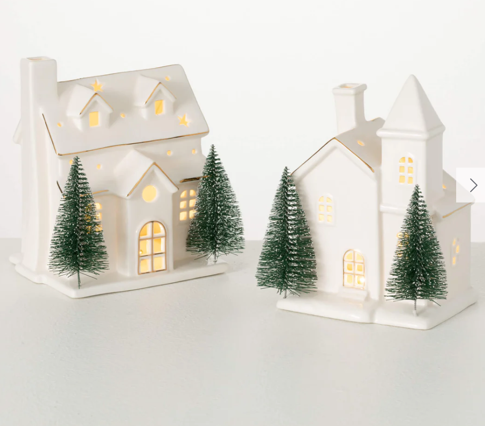 Sullivans - Lighted Porcelain House Set - Set of 2