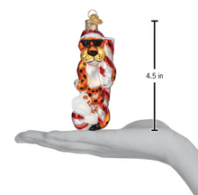 Load image into Gallery viewer, Chester the Cheeta on Candy Cane Ornament - Old World Christmas
