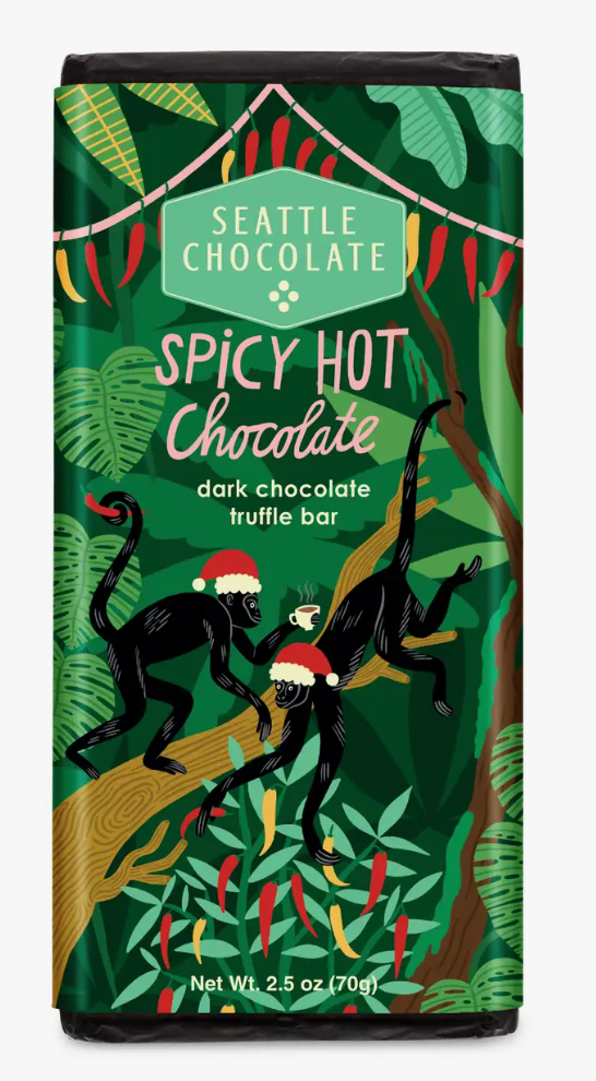 Spicy Hot Chocolate Truffle Bar - Seattle Chocolate Bar - 2.5 oz