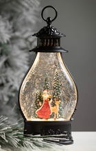 Load image into Gallery viewer, LIGHTED SANTA AND DEER SHIMMER LANTERN
