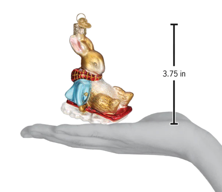 Peter Rabbit on a Sled Ornament - Old World Christmas