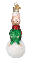 Load image into Gallery viewer, Piglet on Snowball Ornament - Old World Christmas
