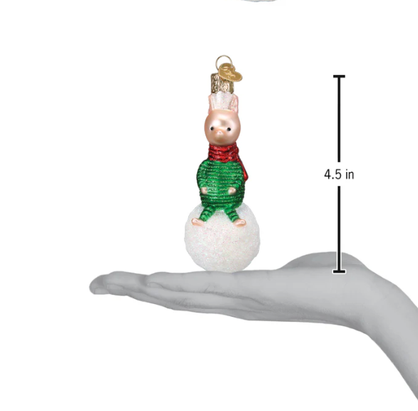 Piglet on Snowball Ornament - Old World Christmas