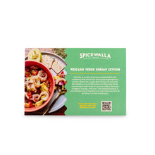 Load image into Gallery viewer, Spicewalla product packaging with shrimp ceviche and text on a green background
