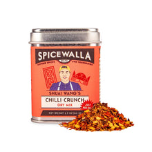 Load image into Gallery viewer, Spicewalla Chilli Crunch dry mix can with spilled spice on a white background
