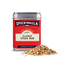 Load image into Gallery viewer, Spicewalla Classic Steak Rub can with spilled blend on a white background
