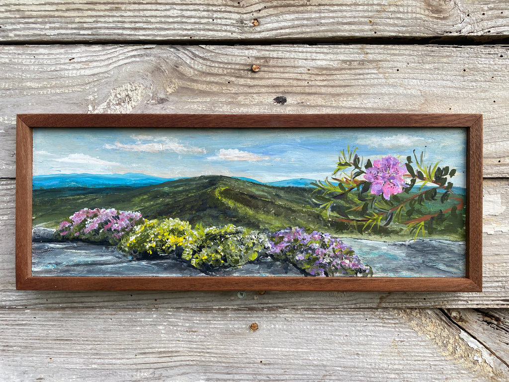 Spring in the North Carolina Mountains  reclaimed pallet wood painting
