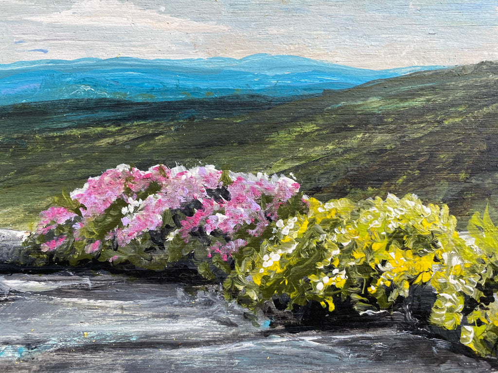 Spring in the North Carolina Mountains  reclaimed pallet wood painting