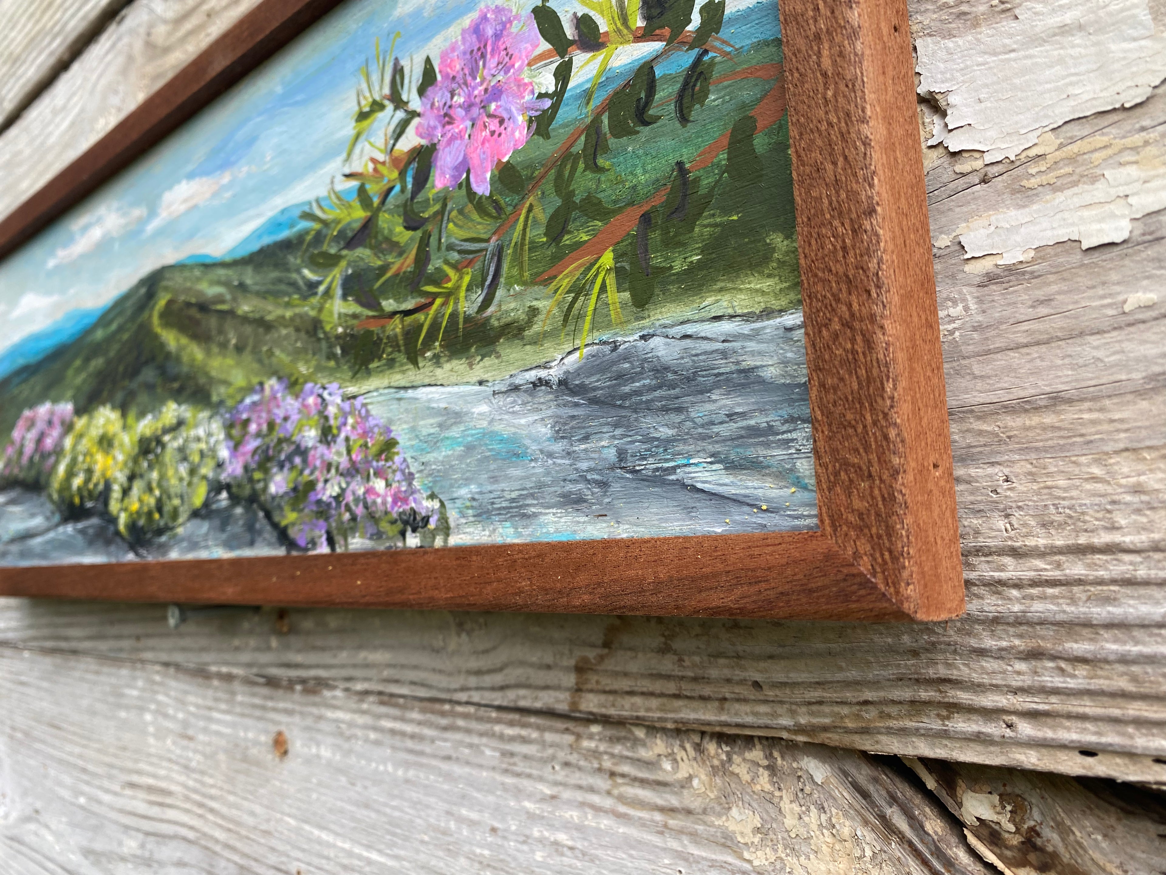 Spring in the North Carolina Mountains  reclaimed pallet wood painting