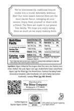 Load image into Gallery viewer, Nutrition facts label and ingredients list for almond cookies on a white background
