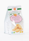 Packaging of Artisanal Biscotti Almond Bites on a white background