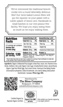 Load image into Gallery viewer, Nutrition label and product information for Lemon Bites cookies on a white background
