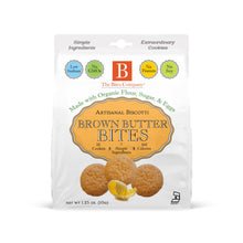 Load image into Gallery viewer, Package of Artisanal Biscotti Brown Butter Bites with branding and product details on a white background
