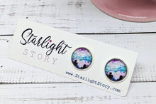 Load image into Gallery viewer, Pair of earrings on a 'Starlight Story' branded card with a white background
