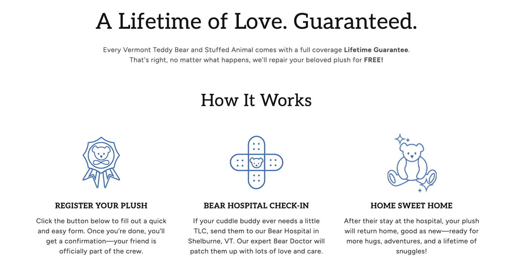 VT teddy bear guarantee

