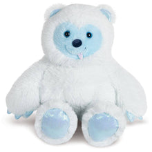 Load image into Gallery viewer, White teddy bear with blue accents on a white background
