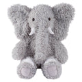 Plush elephant toy on a white background