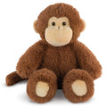 Plush monkey toy on a white background