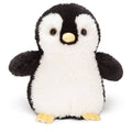 Plush penguin toy on a white background