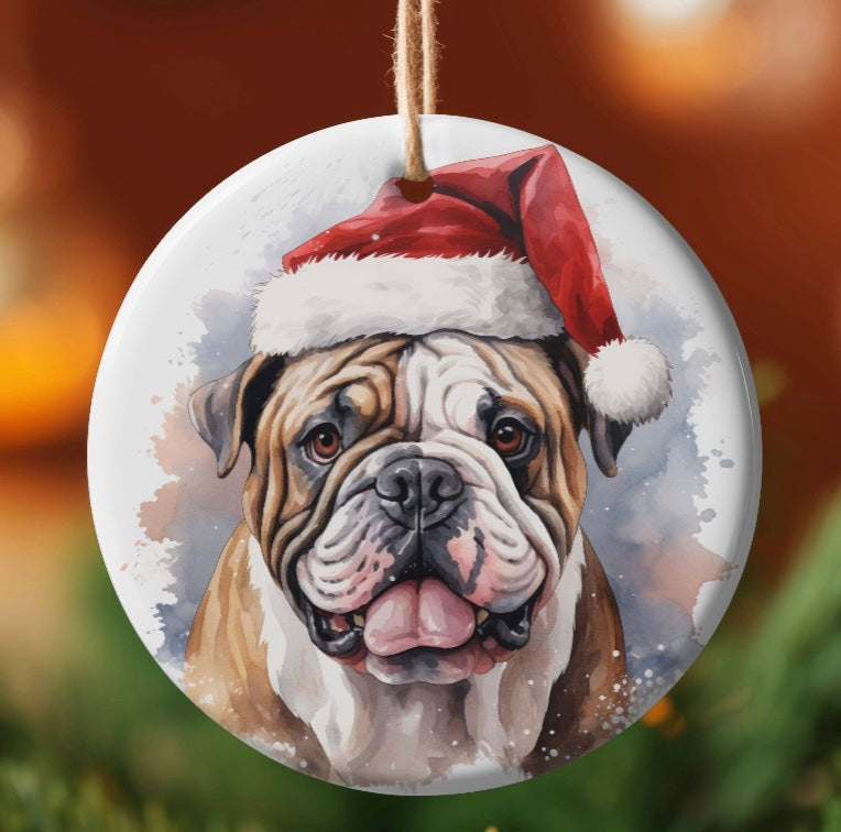 Watercolor Ornament - English Bulldog