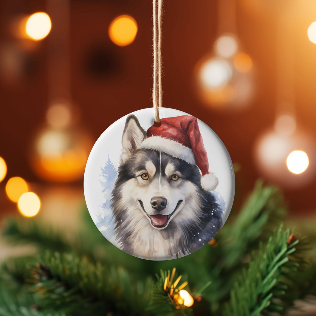Watercolor Ornament -  Siberian Husky
