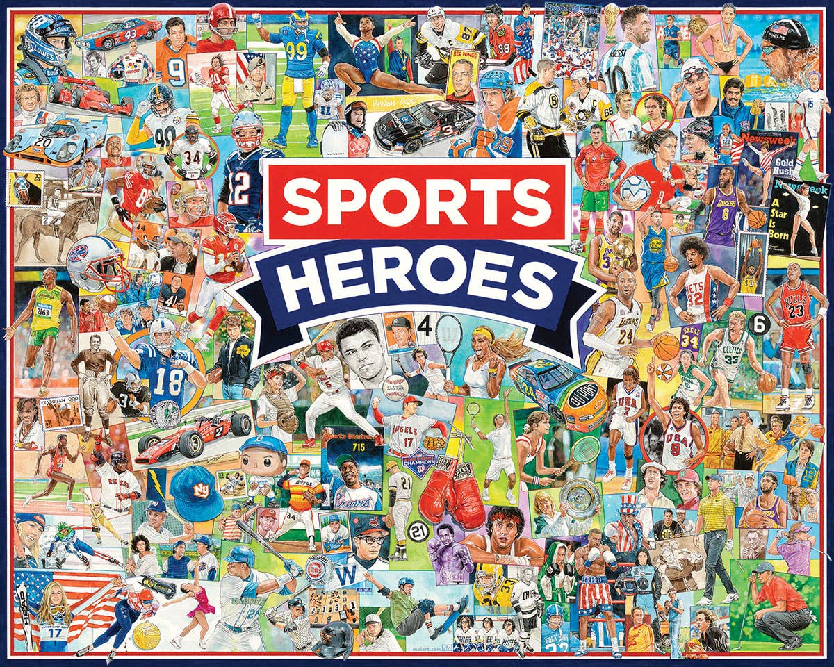 White Mountain Puzzle - Sports Heroes 1000-Piece Adult Jigsaw Puzzle