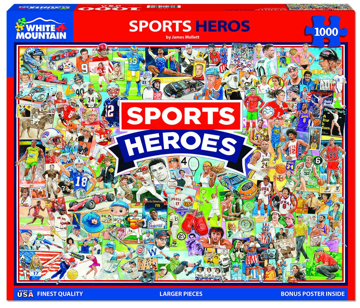 White Mountain Puzzle - Sports Heroes 1000-Piece Adult Jigsaw Puzzle