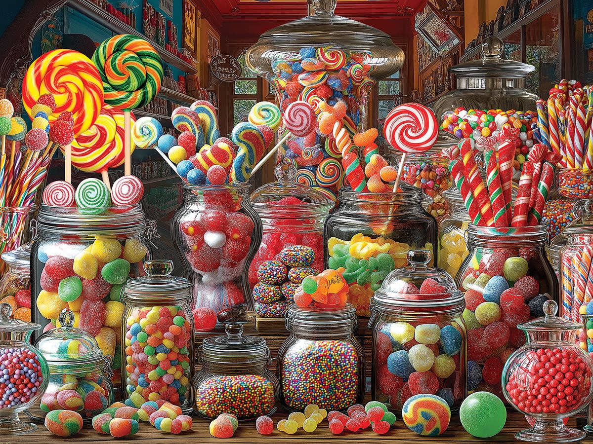 White Mountain Puzzle Candy Store  - 500 Piece Jigsaw Puzzle