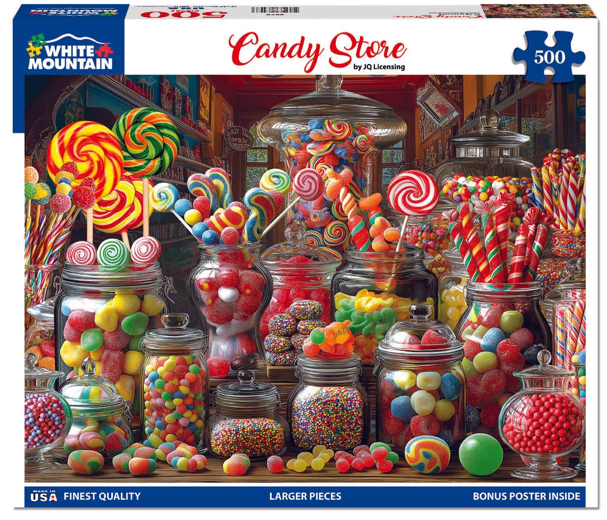 White Mountain Puzzle Candy Store  - 500 Piece Jigsaw Puzzle