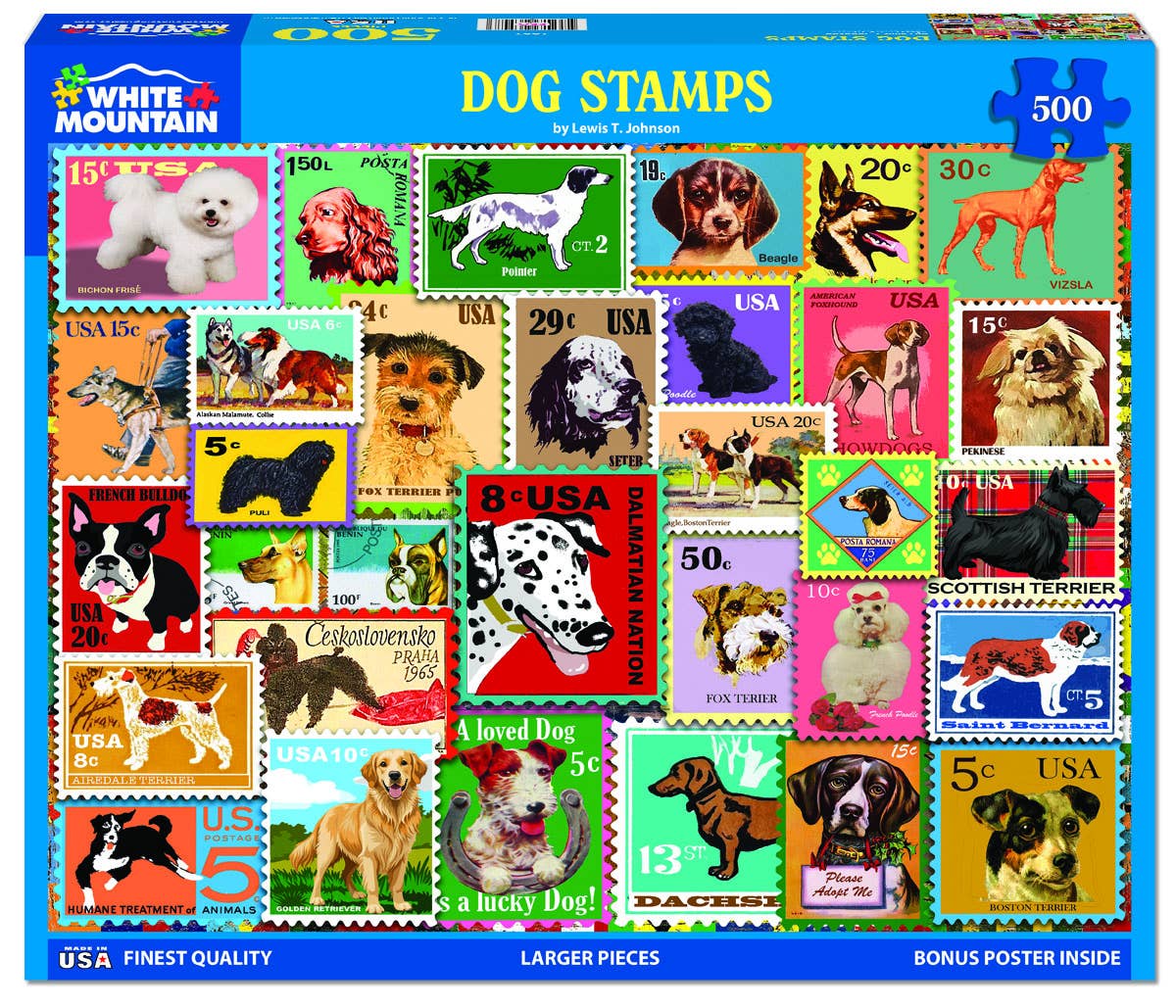 Dog Stamps- 500 Piece Jigsaw Puzzle