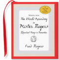 Book cover of 'The World According to Mister Rogers' with a red ribbon