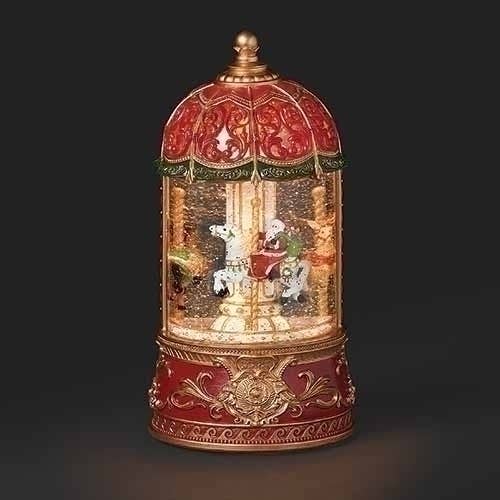 Lighted Musical Swirl Rotating Santa Carousel