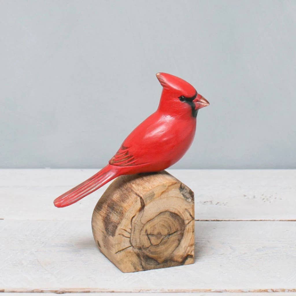 Cardinal - Male - 7"H - Hand Carved Ornament