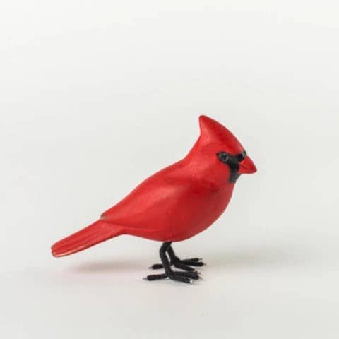 Mini Cardinal - 3”H- Hand Carved Ornament