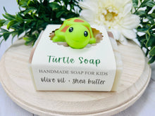Load image into Gallery viewer, Turtle Handmade Soap Bar for Kids VEGAN COLD PROCESS
