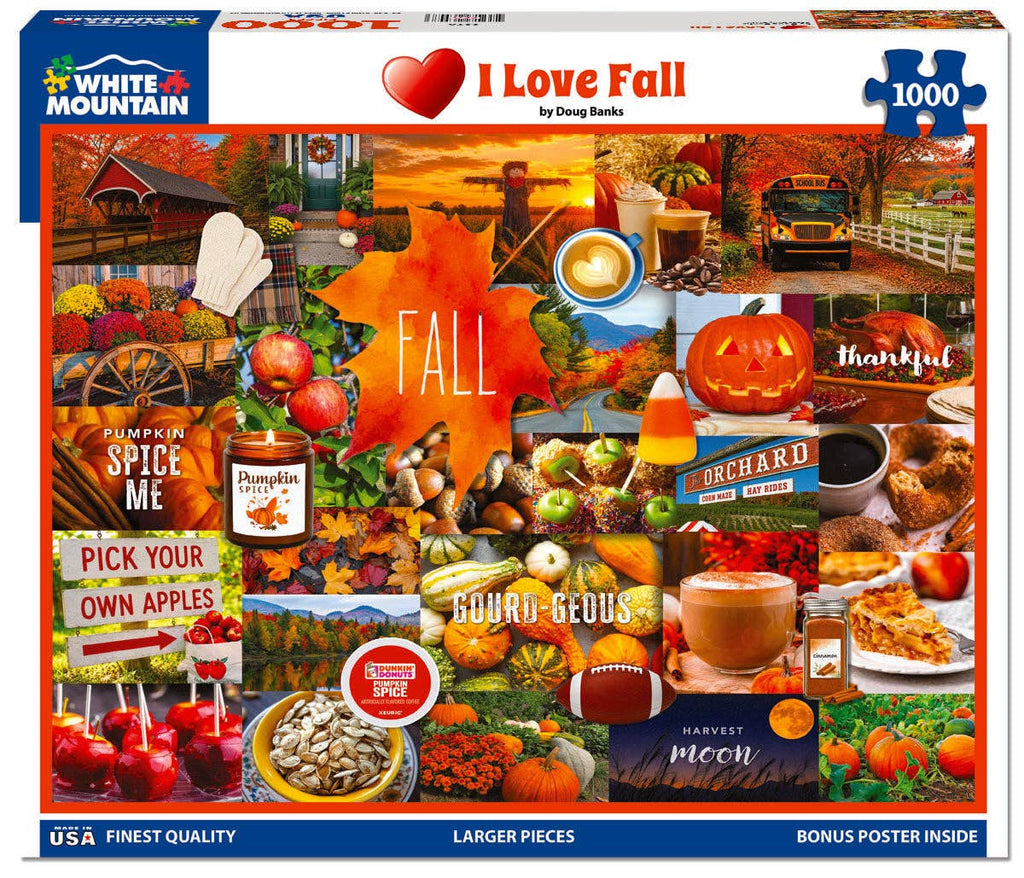 I Love Fall  - 1000 Piece Jigsaw Puzzle - White Mountain Puzzles