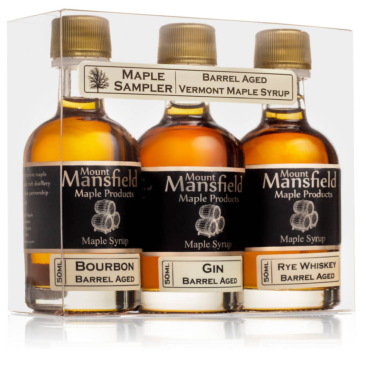 Mount Mansfield Maple Products - 3-pack 50ml Barrel Aged Vermont Maple Syrup Sampler