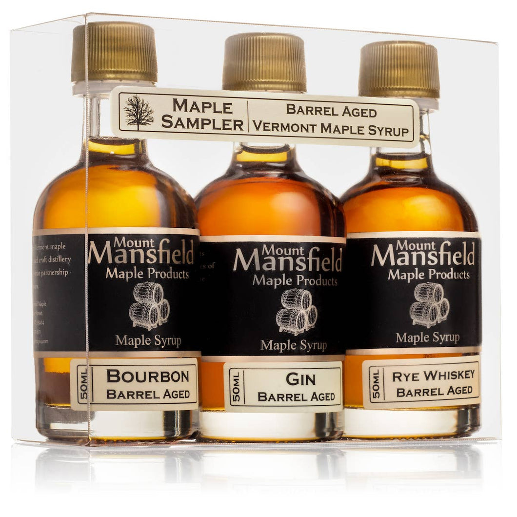 Mount Mansfield Maple Products - 3-pack 50ml Barrel Aged Vermont Maple Syrup Sampler