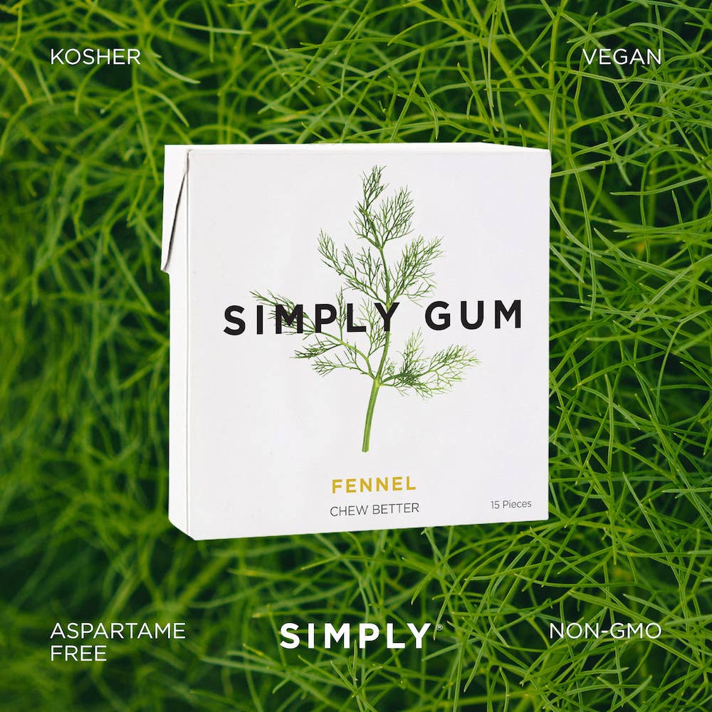 Fennel Chewing Gum - Natural + Plastic-Free | 12 Pack