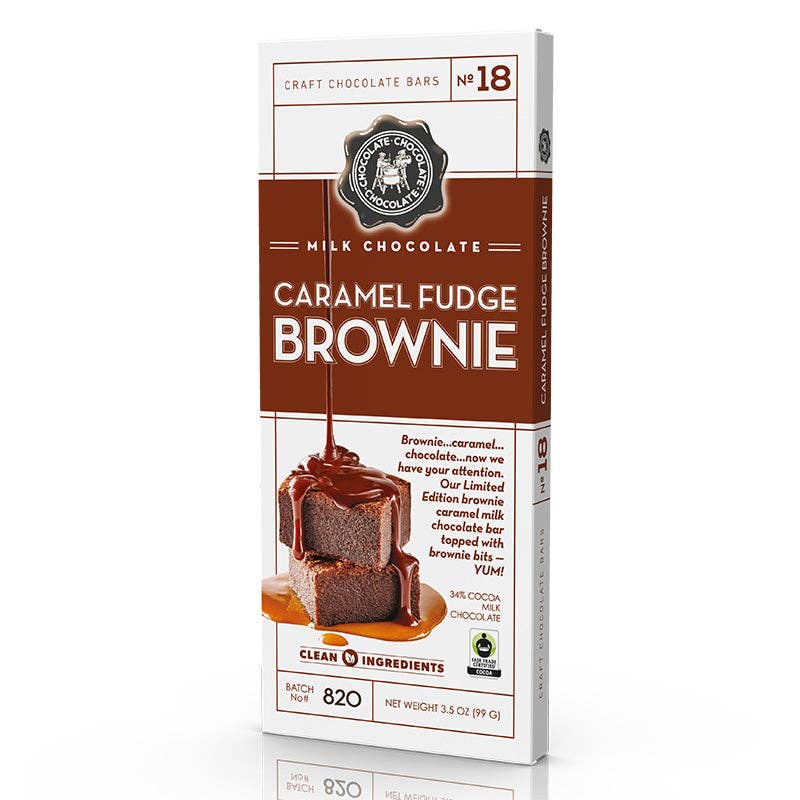 NO 18 - Milk Caramel Fudge Brownie Bar 3.5 OZ - Chocolate Bar