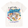I Got Into Mischief in Morganton Kids T-Shirt – Fun Candy Store Souvenir Shirt | Merrill Mischief NC