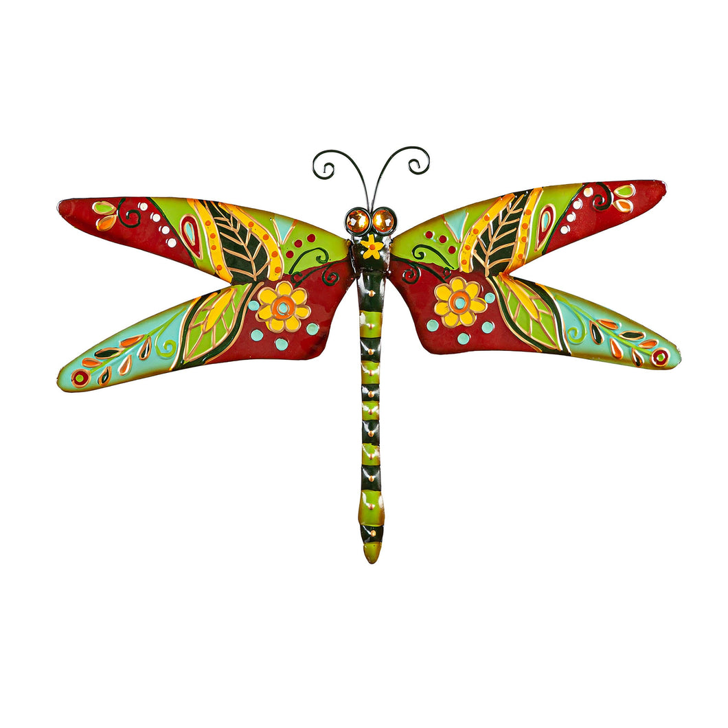 Boho Dragonfly, Red/Green: Multi