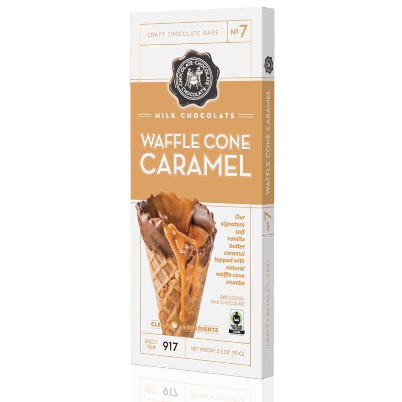 NO 7 - Milk Waffle Cone Caramel Bar 3.5 OZ - Chocolate Bar