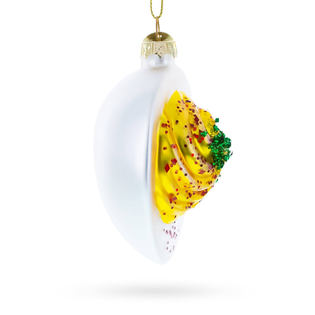 deviled egg glass ornament side view