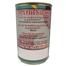 Load image into Gallery viewer, Canned Graduation Cap | Graduate Gift | Plush in Can w/Jokes: Pop Top Lid

