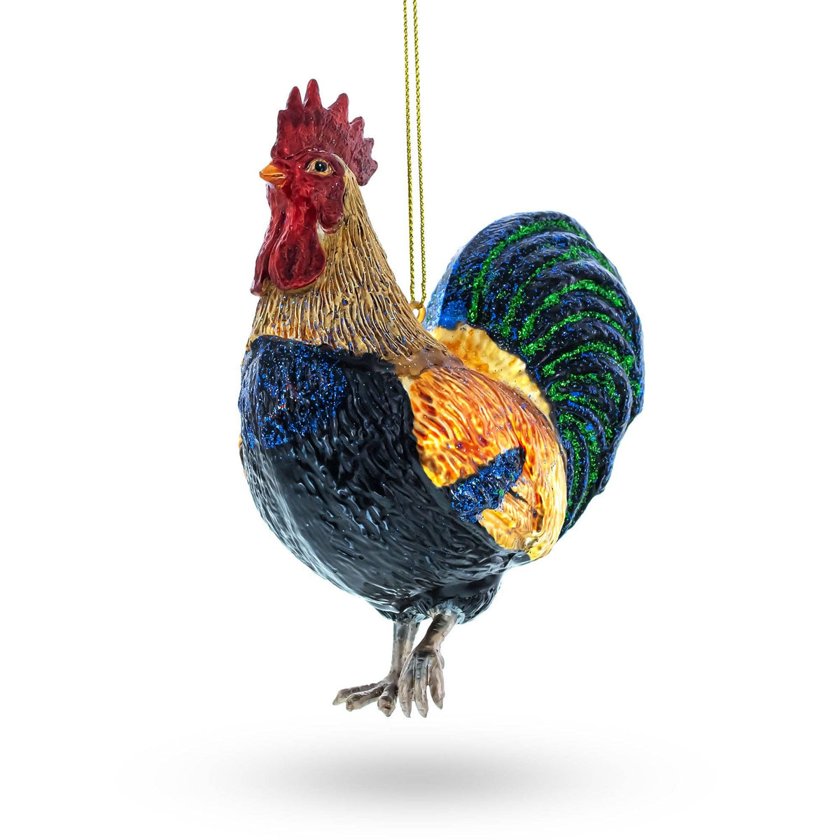 glass rooster ornament