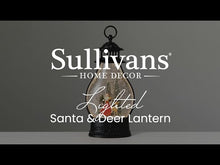 Load and play video in Gallery viewer, LIGHTED SANTA AND DEER SHIMMER LANTERN
