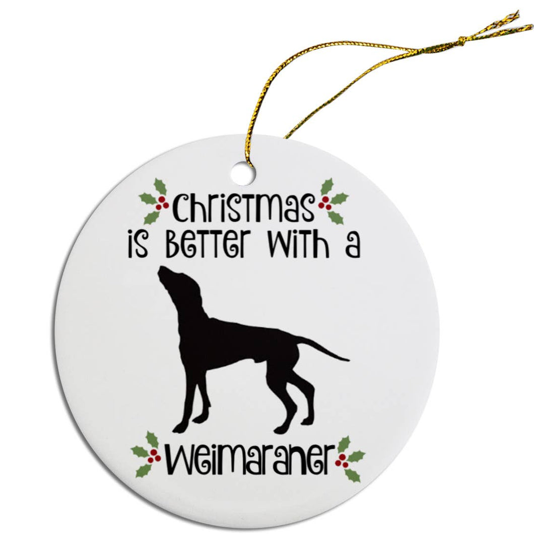 Weimaraner Round Christmas Ornament