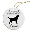 Labrador Round Ceramic Christmas Ornament