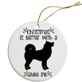 Shiba Inu Round Christmas Ornament